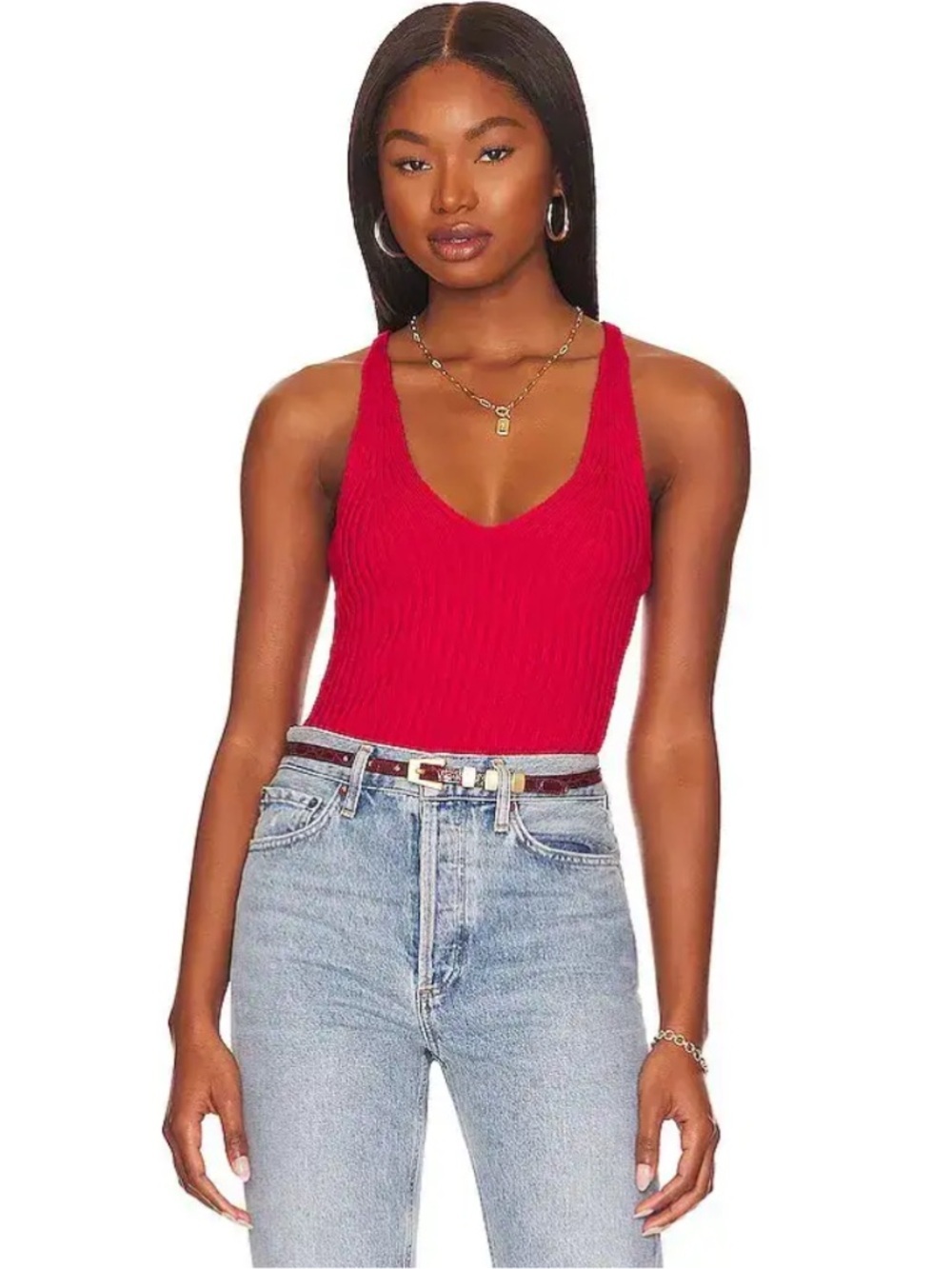 NBD Sequoia Knit Tank - Red REVOLVE